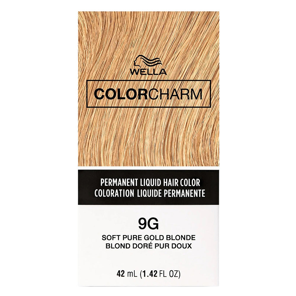 Wella Color Charm Permanent Liquid Haircolor 9G Soft Pure Gold Blonde Hair Color 1.4Oz (42ml)